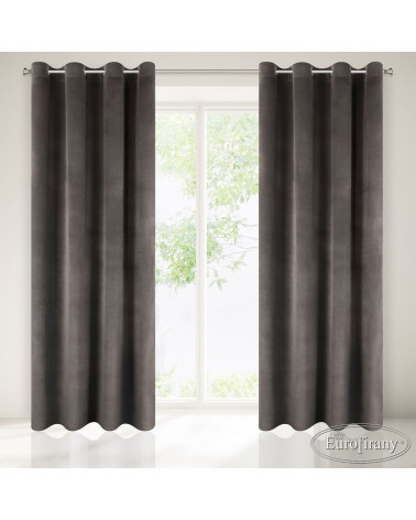 Zasłona gotowa welurowa 140x250 TYCJAN Eurofirany Brąz