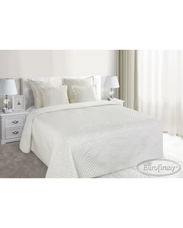 Narzuta na łóżko welurowa 170x210 LORITA Eurofirany Kremowa  Naruta na łóżo welurowa 170x210 LORITA Eurofirany Kremowa