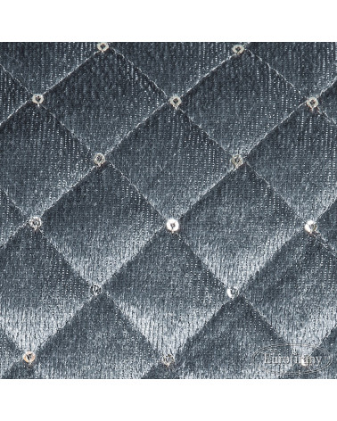 Narzuta na łóżko 170x210 welurowa LORITA Eurofirany Stalowa  Narzuta na łóżko 170x210 welurowa LORITA Eurofirany Stalowa