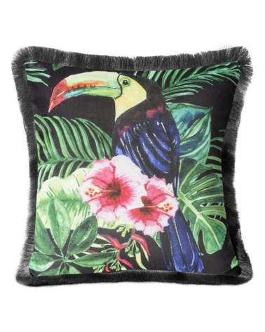 Poszewka dekoracyjna welurowa 45x45 FRIDA Design 91 tukan