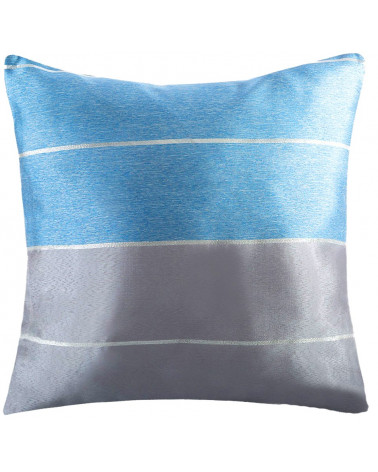 Poszewka dekoracyjna 45x45 EDITH Eurofirany Srebrny+Niebieski