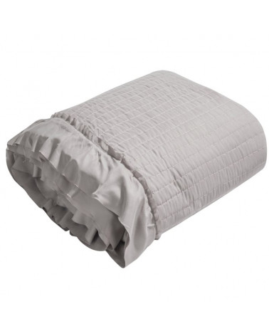 Narzuta na łóżko 220x240 KLAUDIA Eurofirany Popiel falbanka  