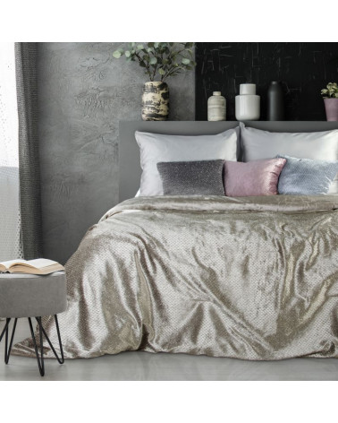 Narzuta na łóżko welurowa MADY Eurofirany Beż dwa rozmiary