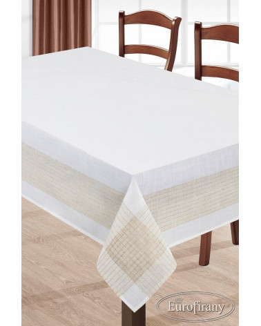 Obrus 140x180 GOLD/1 Eurofirany biały+złoty