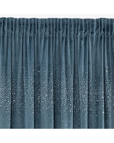 Zasłona gotowa welurowa z cekinami 140x270 AURORA Eurofirany Granatowy  