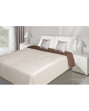 Narzuta na łóżko welurowa JANE Eurofirany Krem+Brąz