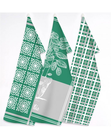 Ściereczka Bawełniana Kuchenna Basilic 3 szt. GRENO  Ściereczka Bawełniana Kuchenna Basilic 3 szt. GRENO