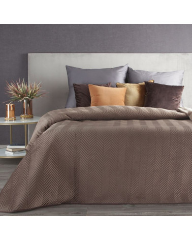 Narzuta na łóżko 220x240 SOFIA Eurofirany Brązowa