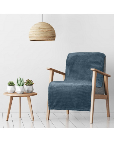 Koc narzuta na fotel 70x160 CINDY3 design 91 Niebieski  Koc narzuta na fotel 70x160 CINDY3 design 91 Niebieski