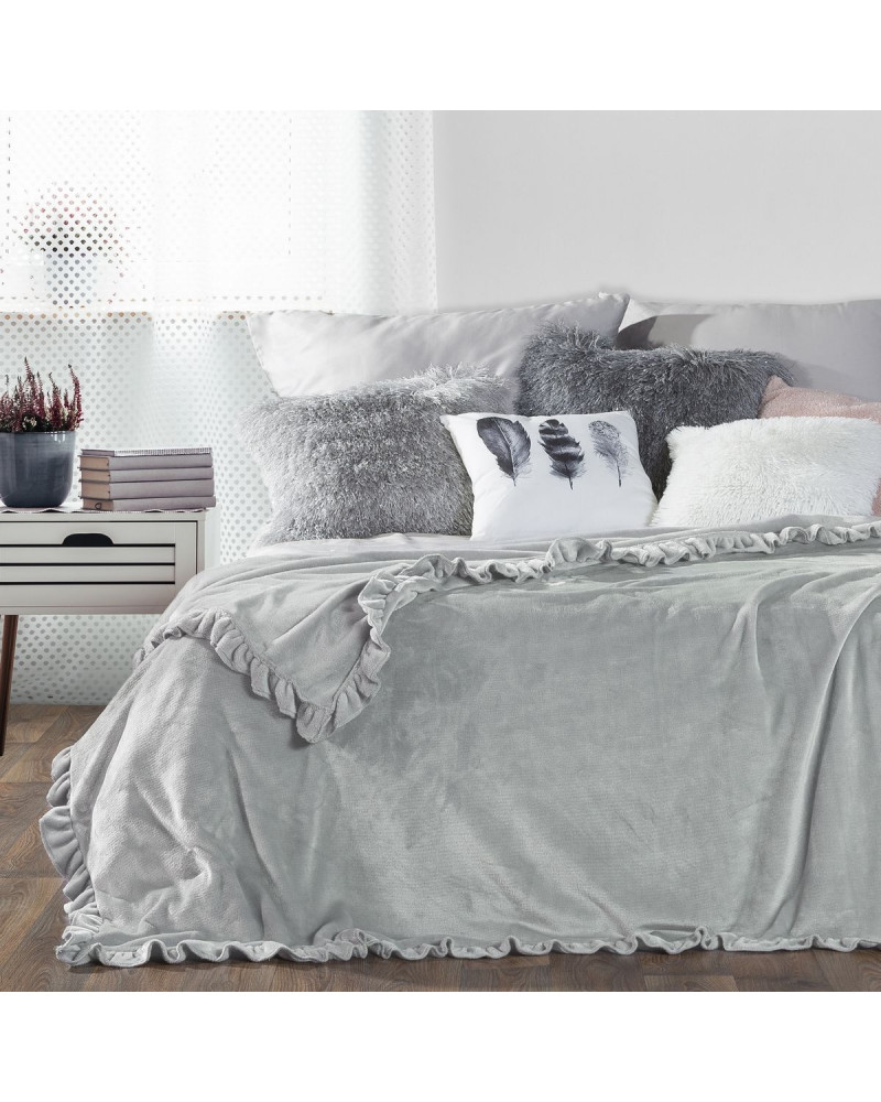 Koc 150x200 DOLLY Eurofirany Srebrny Koc 150x200 DOLLY Eurofirany Srebrny