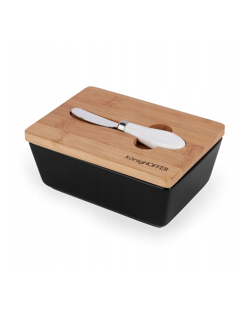 Maselnica porcelanowa z pokrywą i nożykiem Maselnica porcelanowa z pokrywą i nożykiem