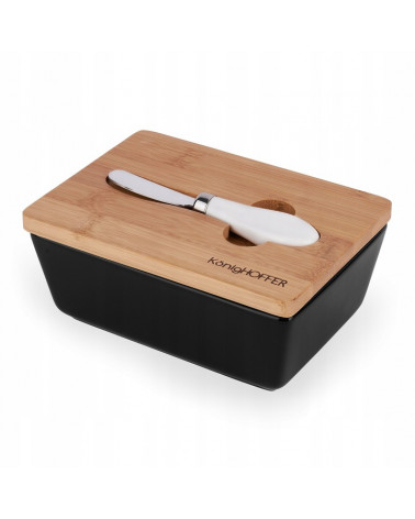 Maselnica porcelanowa z pokrywą i nożykiem  Maselnica porcelanowa z pokrywą i nożykiem