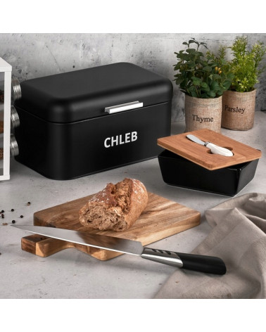 Maselnica porcelanowa z pokrywą i nożykiem  