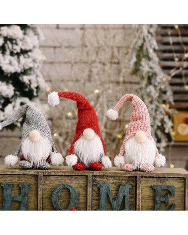 Skrzat krasnal gnom świąteczny 28 cm czerwony 