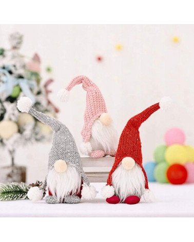 Skrzat krasnal gnom świąteczny 28 cm czerwony  