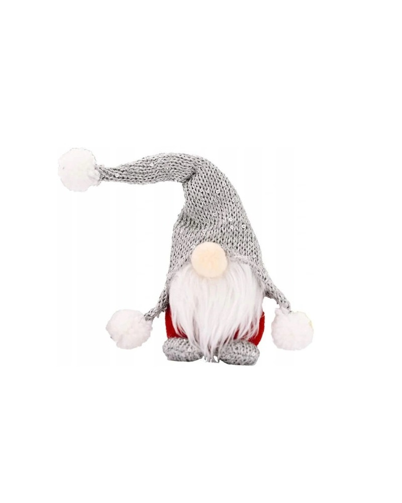 Skrzat krasnal gnom świąteczny 28 cm szary Skrzat krasnal gnom świąteczny 28 cm szary
