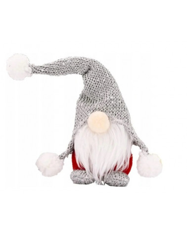 Skrzat krasnal gnom świąteczny 28 cm szary  Skrzat krasnal gnom świąteczny 28 cm szary
