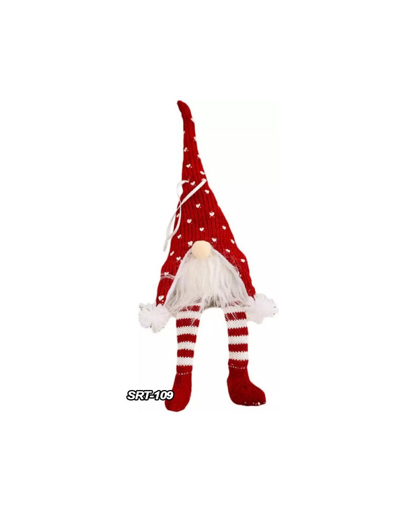 Skrzat krasnal gnom świąteczny świecący 36 cm czerwony Skrzat krasnal gnom świąteczny świecący 36 cm czerwony