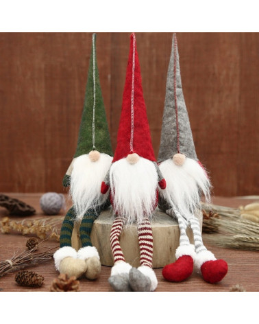 Skrzat krasnal gnom świąteczny 50 cm zielony  