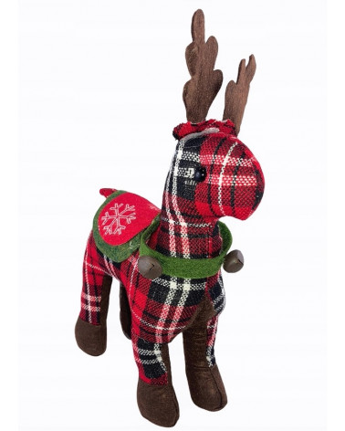 Renifer świąteczny z dzwoneczkami 35 cm  Renifer świąteczny z dzwoneczkami 35 cm