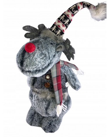 Renifer łoś świąteczny 56 cm szary  