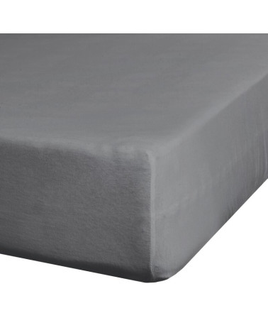 Prześcieradło JERSEY PREMIUM z gumką 160x200 stalowe  