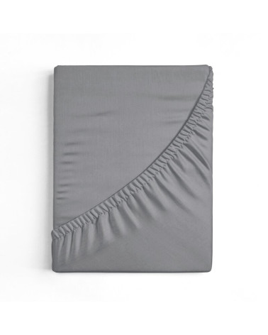 Prześcieradło JERSEY PREMIUM z gumką 160x200 stalowe 