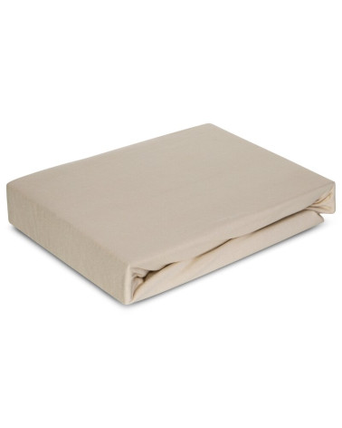 Prześcieradło JERSEY PREMIUM z gumką 160x200 beżowe  