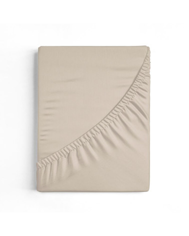 Prześcieradło JERSEY PREMIUM z gumką 160x200 beżowe  