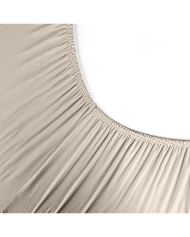 Prześcieradło JERSEY PREMIUM z gumką 160x200 beżowe  