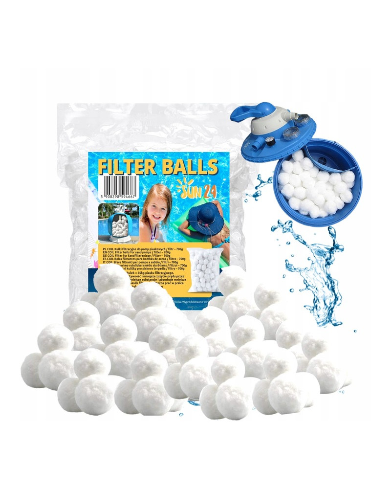 KULKI FILTRACYJNE WKŁADY DO POMPY PIASKOWEJ BASENU 700g ZASTĄPI 25kg PIASKU 