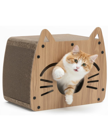 DRAPAK DLA KOTA KARTONOWY MDF LEGOWISKO DOMEK DUŻY BUDKA DO DRAPANIA  