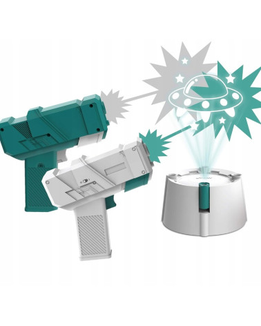 GRA ZRĘCZNOŚCIOWA PISTOLETY LASEROWE Z PROJEKTOREM UFO ZABAWKA POD CHOINKĘ 